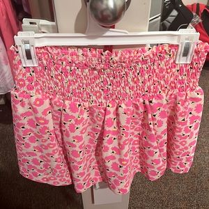 Pink flower high waisted shorts